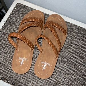 Oasis Brown Braided Sandals